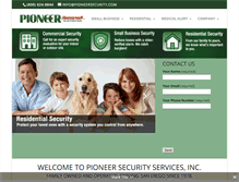 Tablet Screenshot of pioneersecurity.com